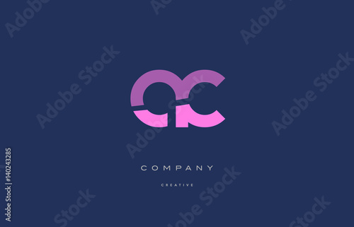ac a c  pink blue alphabet letter logo icon