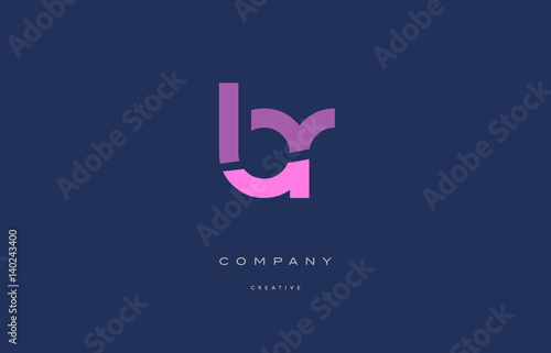br b r  pink blue alphabet letter logo icon