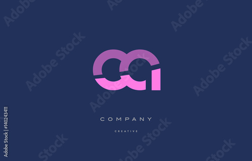 ca c a  pink blue alphabet letter logo icon