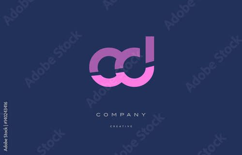 cd c d  pink blue alphabet letter logo icon