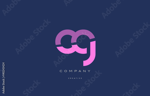 cg c g  pink blue alphabet letter logo icon