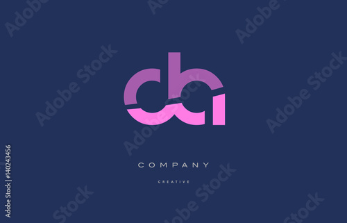 da d a pink blue alphabet letter logo icon