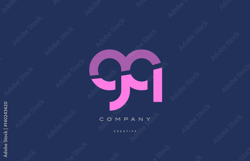 gq g q pink blue alphabet letter logo icon gq g q pink blue alphabet letter logo icon