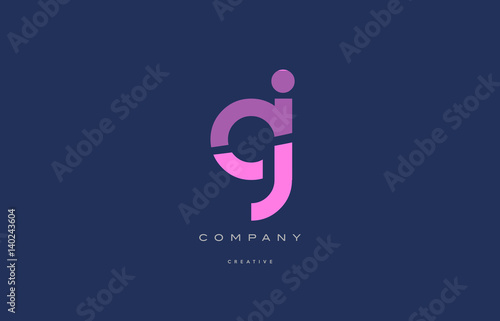 gi g i  pink blue alphabet letter logo icon