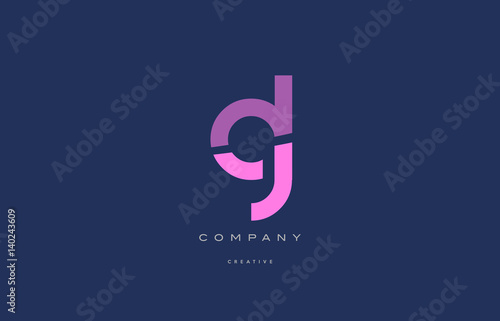 gl g l  pink blue alphabet letter logo icon
