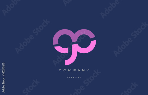 go g o  pink blue alphabet letter logo icon
