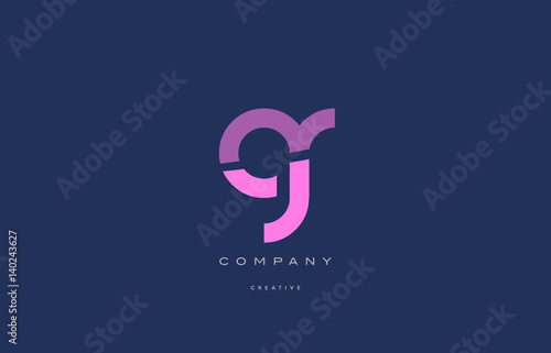 gr g r  pink blue alphabet letter logo icon