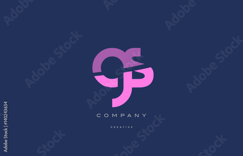 gs g s  pink blue alphabet letter logo icon