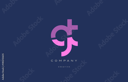 gt g t  pink blue alphabet letter logo icon photo
