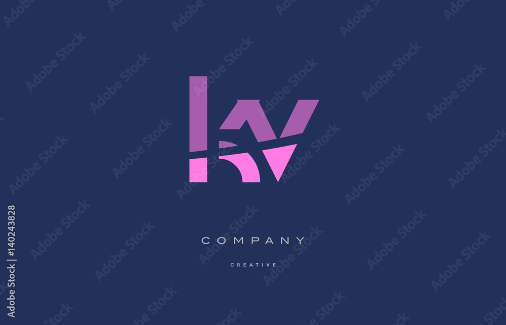 kv k v pink blue alphabet letter logo icon kv k v pink blue alphabet letter logo icon
