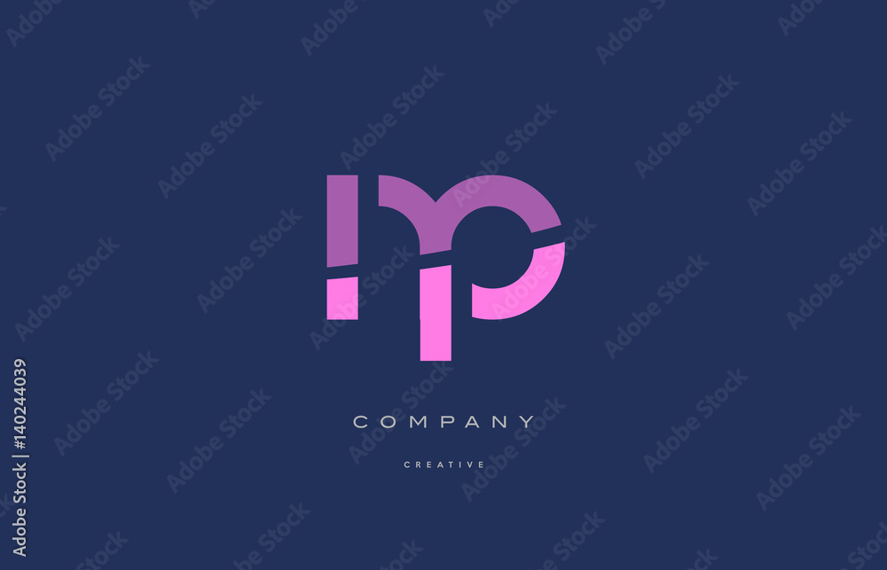 np n p  pink blue alphabet letter logo icon - obrazy, fototapety, plakaty 