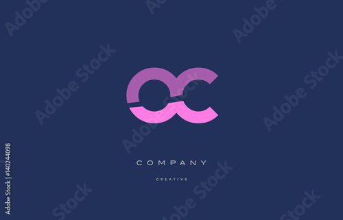 oc o c  pink blue alphabet letter logo icon photo