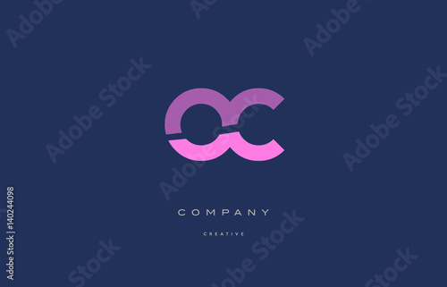 Foto oc o c  pink blue alphabet letter logo icon