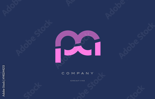 pa p a  pink blue alphabet letter logo icon