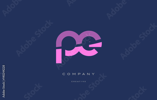 pe p e  pink blue alphabet letter logo icon