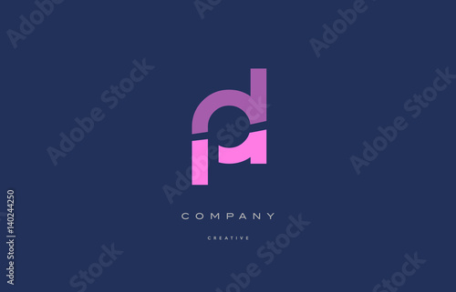 pl p l  pink blue alphabet letter logo icon