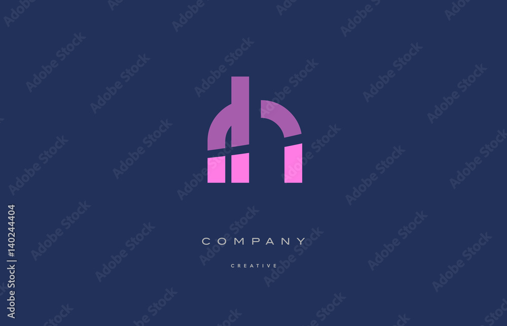 rh r h pink blue alphabet letter logo icon rh r h pink blue alphabet letter logo icon