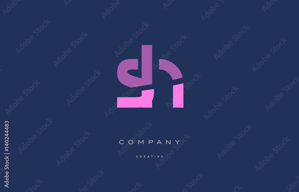 sh s h pink blue alphabet letter logo icon sh s h pink blue alphabet letter logo icon