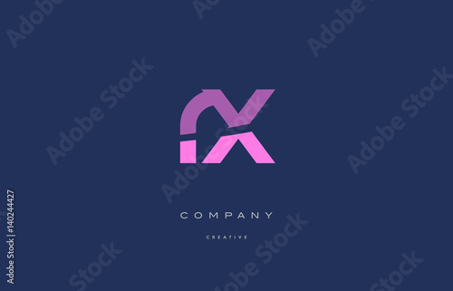 rx r x  pink blue alphabet letter logo icon