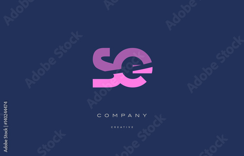 se s e  pink blue alphabet letter logo icon