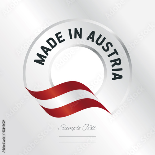 Made in Austria transparent logo icon silver background