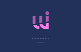 wi w i  pink blue alphabet letter logo icon