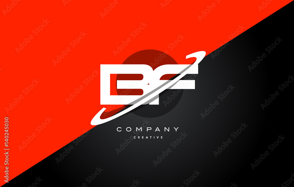 bf b f  red black technology alphabet company letter logo icon