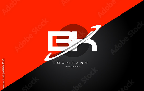 bk b k red black technology alphabet company letter logo icon
