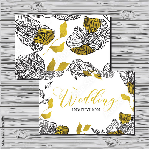 Wedding vintage invitation card.