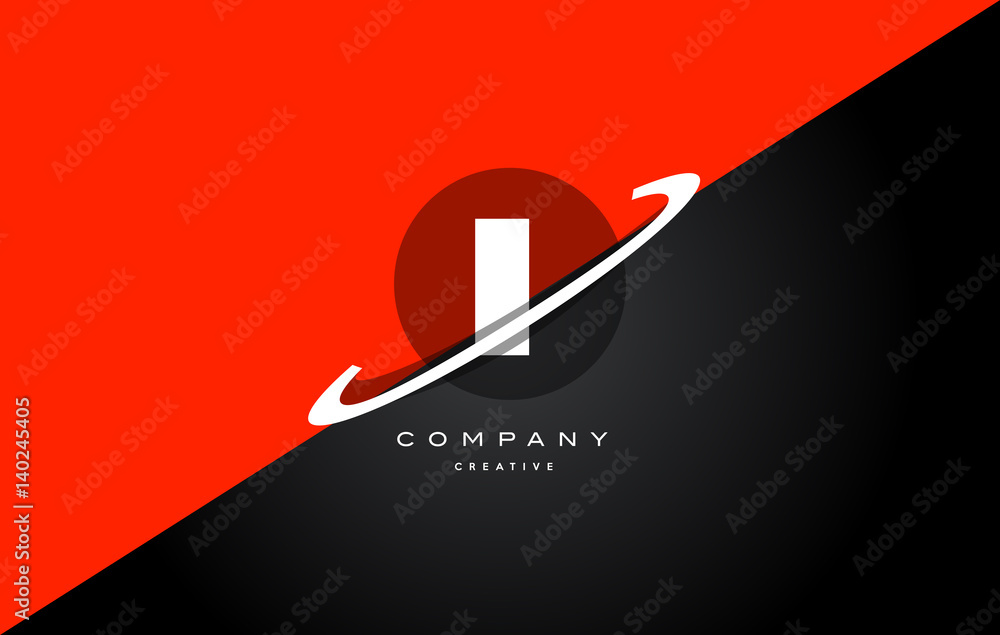 ii i i  red black technology alphabet company letter logo icon