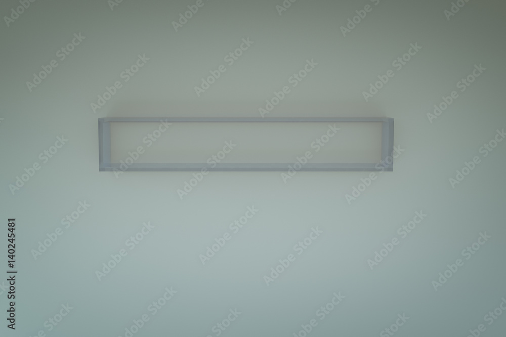3d rendering of blank shelf on the wall 3d rendering of blank shelf on the wall
