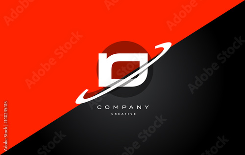 io i o  red black technology alphabet company letter logo icon