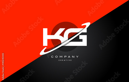 kg k g  red black technology alphabet company letter logo icon