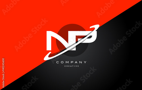 np n p  red black technology alphabet company letter logo icon