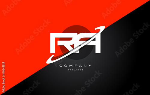 ra r q  red black technology alphabet company letter logo icon