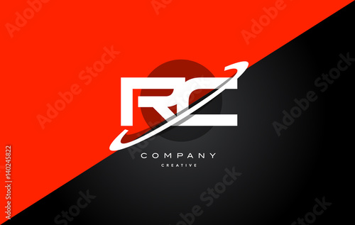 rc r c  red black technology alphabet company letter logo icon