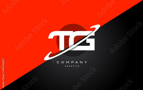 tg t g  red black technology alphabet company letter logo icon