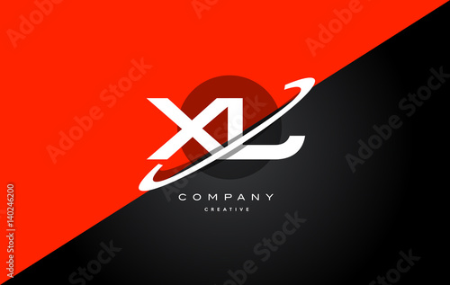 xl x l  red black technology alphabet company letter logo icon