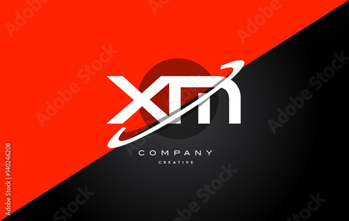 xm x m  red black technology alphabet company letter logo icon