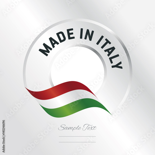 Made in Italy transparent logo icon silver background