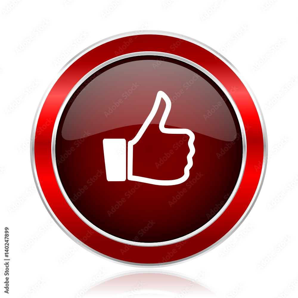 Like red silver metallic web and smartphone vector icon isolated on white background. Like red silver metallic web and smartphone vector icon isolated on white background.