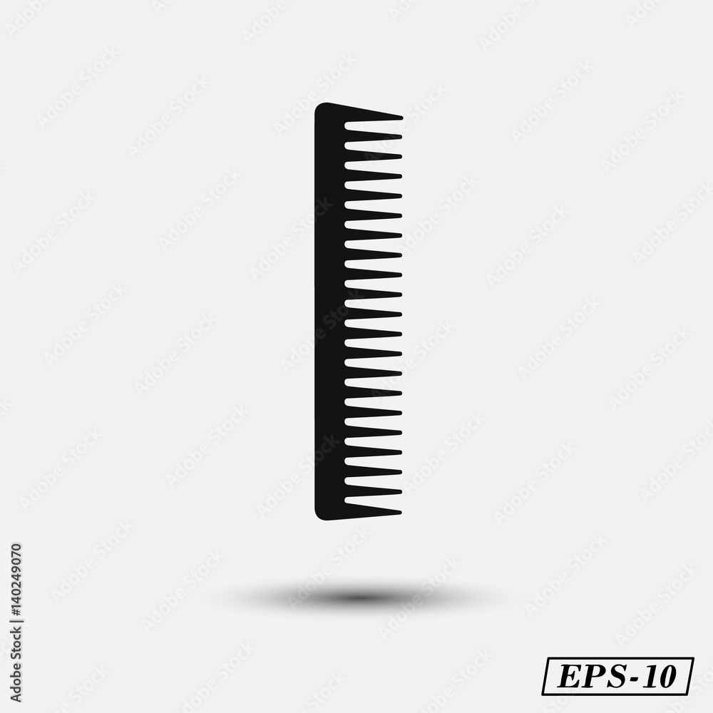 Silhouette comb , barber comb, black plastic comb vector Silhouette comb , barber comb, black plastic comb vector