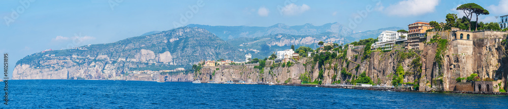 Panorama of Sorrento, Sant'agnello, Montechiaro — gulf view. The province of Campania. Italy.