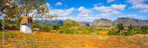 Bild auf Leinwand Famous Cuba farmland tobacco area, Valley de Vinales, Cuba.