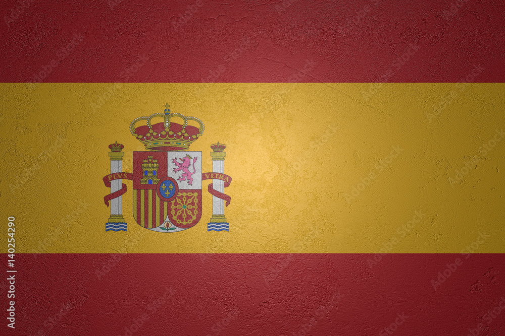 Fototapeta premium Flag of Spain on stone background, 3d illustration