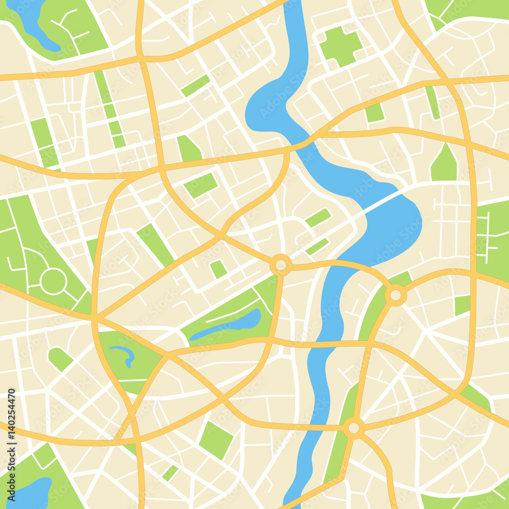 City map abstract seamless pattern - Illustration