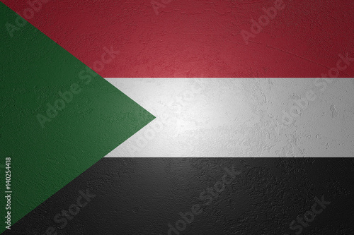 Flag of Sudan on stone background, 3d illustration