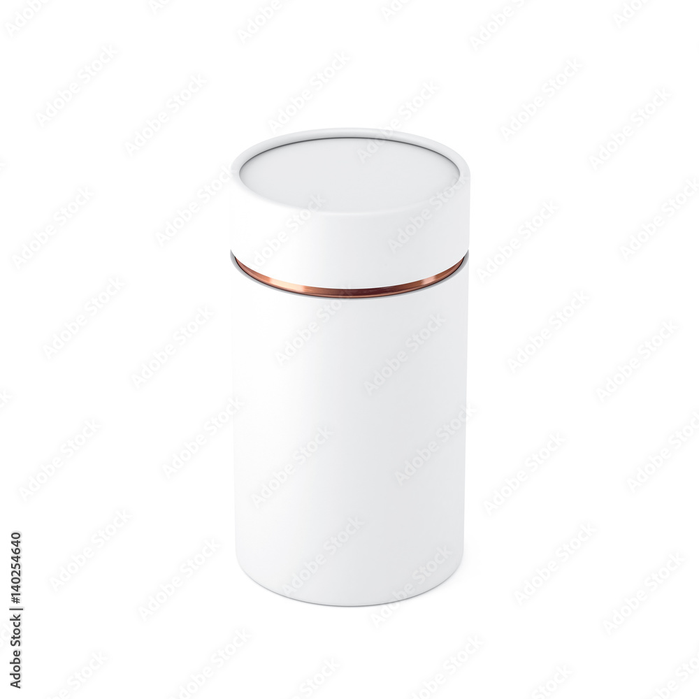 White paper tube tin can Mockup packaging, 3d rendering White paper tube tin can Mockup packaging, 3d rendering