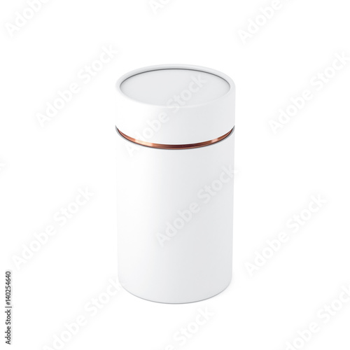 White paper tube tin can Mockup packaging, 3d rendering