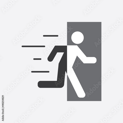 vector emergency exit icon. Modern graphic element